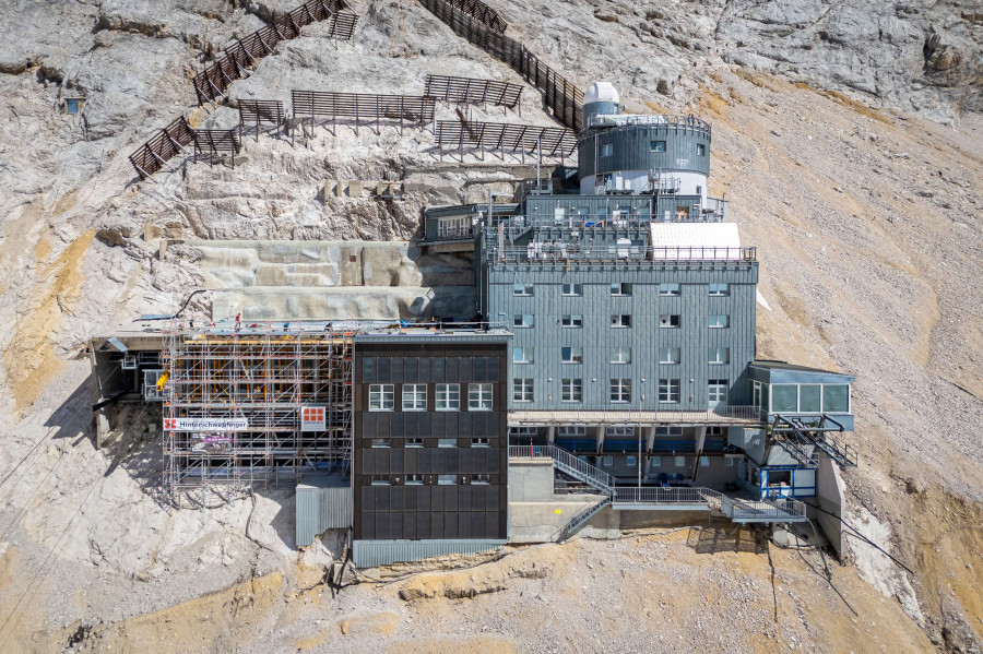 Die h&ouml;chste Baustelle Deutschlands (2.650 m) auf dem Schneefernerhaus