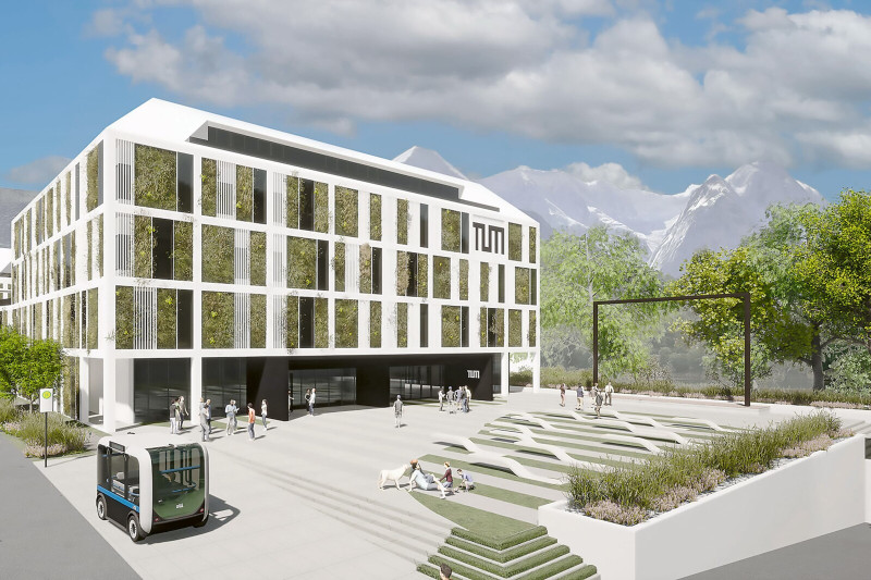 Campus Geriatronik der TU M&uuml;nchen in Garmisch-Partenkirchen mit autonomem Kleinbus