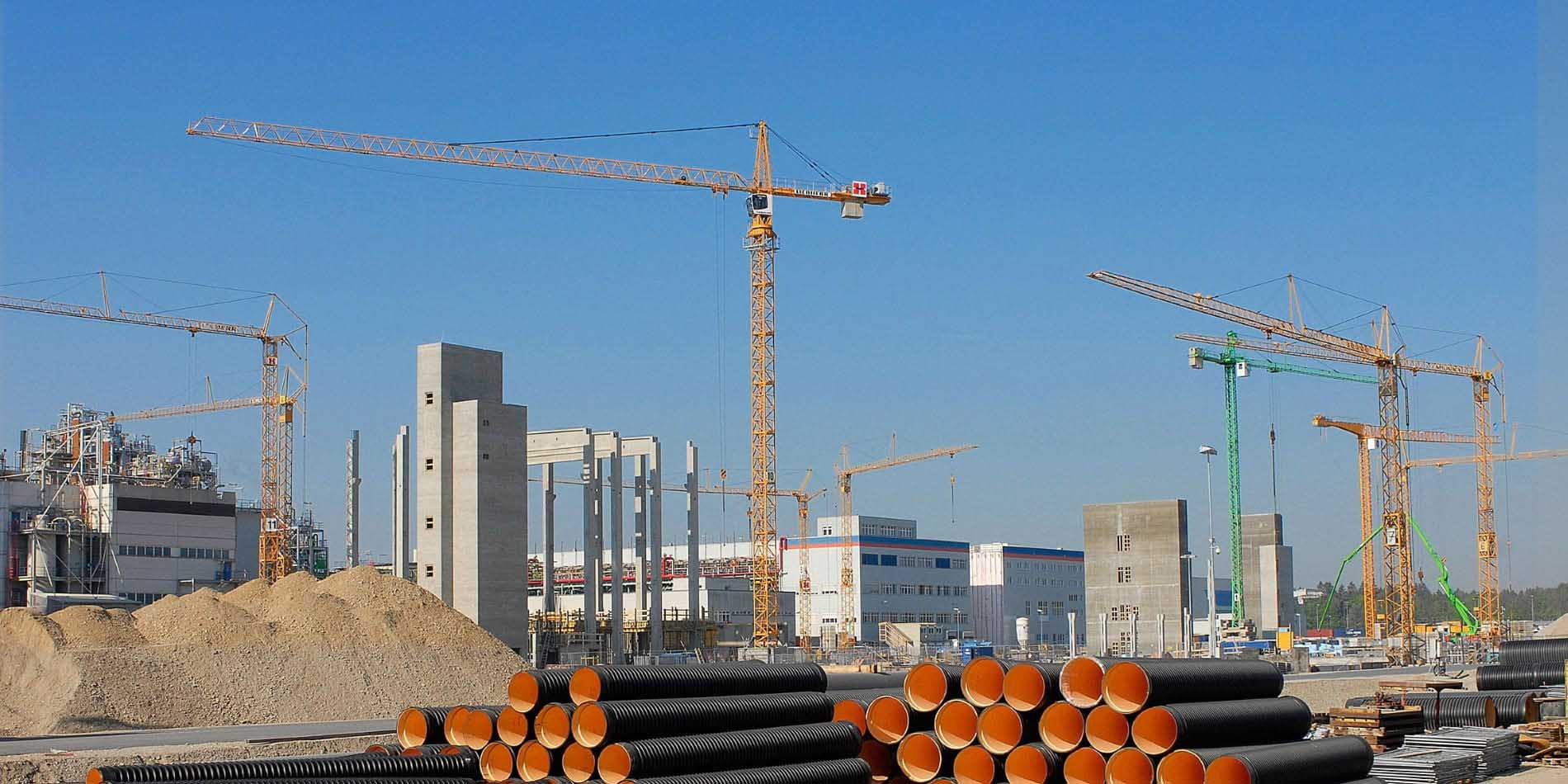 Industriebau Kr&auml;ne Rohre